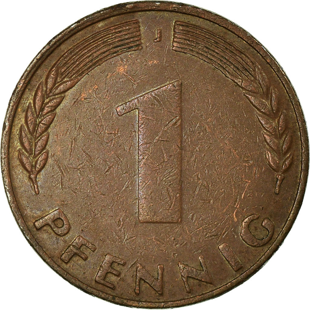 Moneta, Niemcy - RFN, Pfennig, 1949, Hambourg, EF(40-45), Miedź platerowana