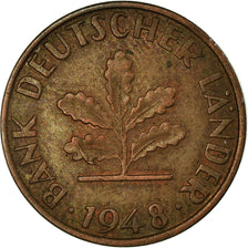 Coin, GERMANY - FEDERAL REPUBLIC, Pfennig, 1948, Stuttgart, EF(40-45), Copper