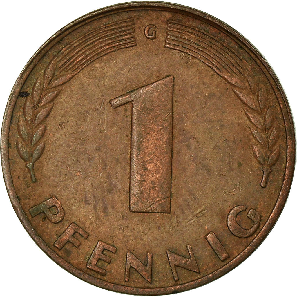Moneta, GERMANIA - REPUBBLICA FEDERALE, Pfennig, 1948, Karlsruhe, BB, Acciaio