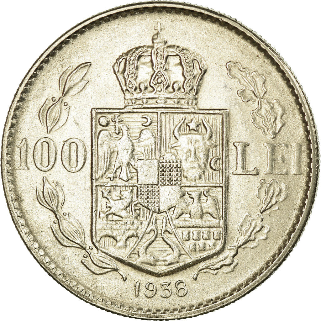 Coin, Romania, Carol II, 100 Lei, 1938, AU(55-58), Nickel, KM:54
