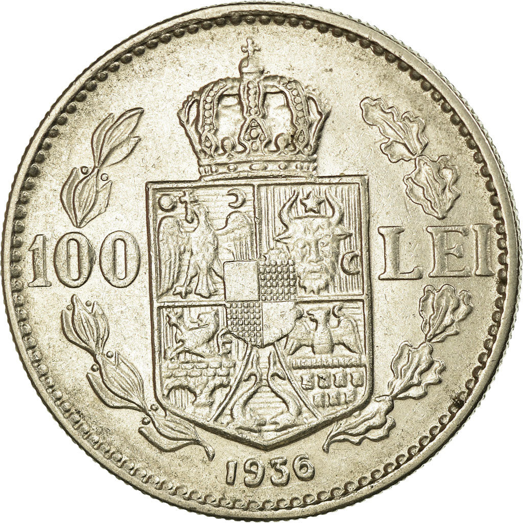 Münze, Rumänien, Carol II, 100 Lei, 1936, VZ, Nickel, KM:54