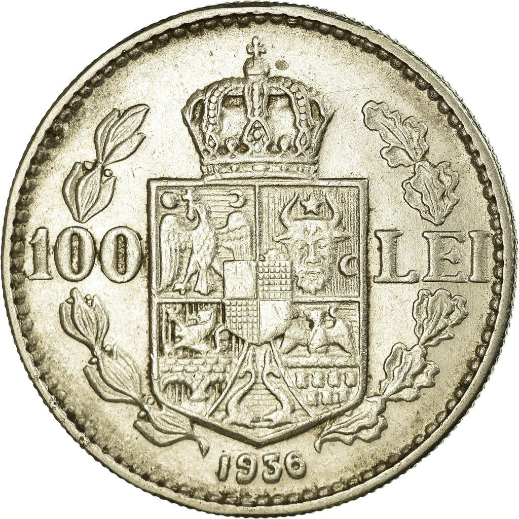 Münze, Rumänien, Carol II, 100 Lei, 1936, VZ, Nickel, KM:54