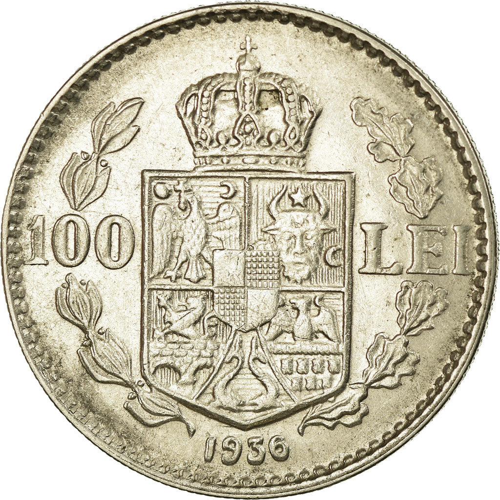 Münze, Rumänien, Carol II, 100 Lei, 1936, VZ, Nickel, KM:54
