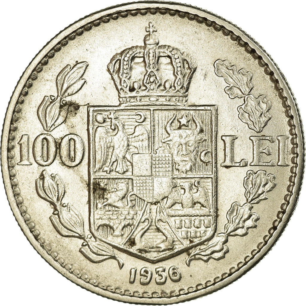 Moneta, Romania, Carol II, 100 Lei, 1936, SPL-, Nichel, KM:54