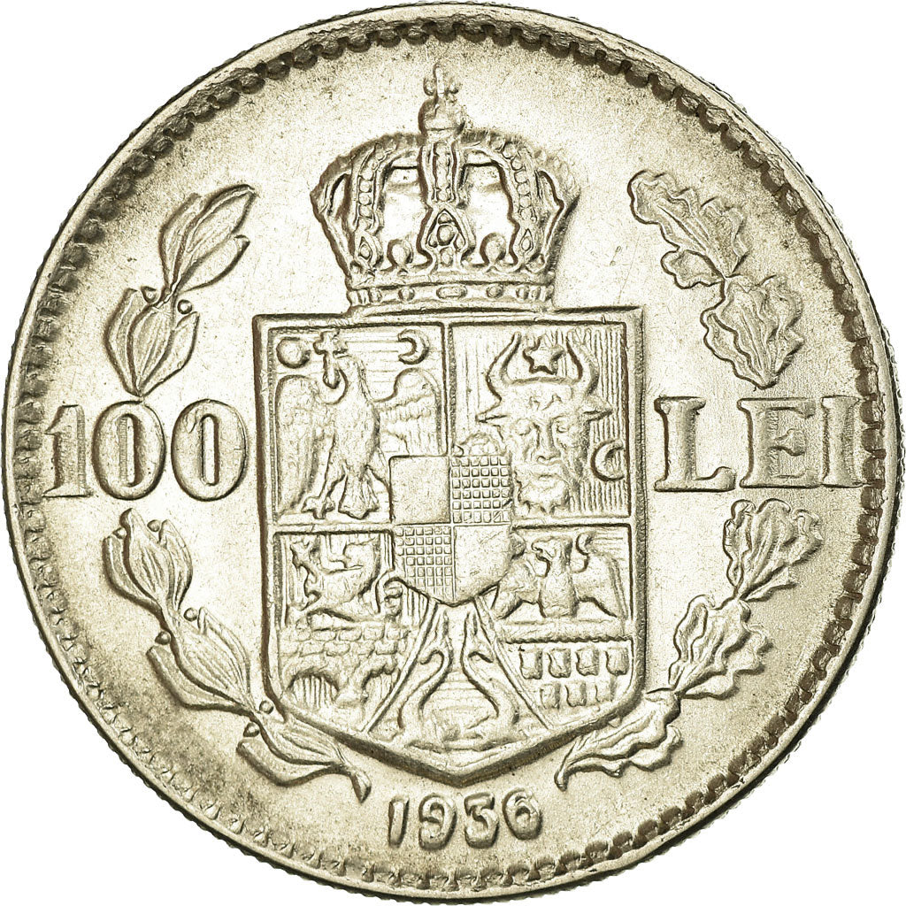 Münze, Rumänien, Carol II, 100 Lei, 1936, VZ, Nickel, KM:54