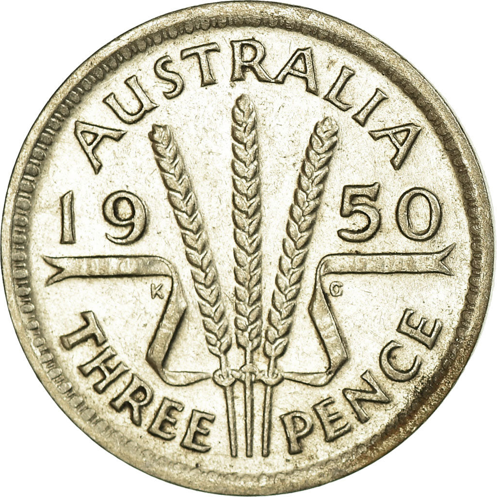 Coin, Australia, George VI, Threepence, 1950, EF(40-45), Silver, KM:44