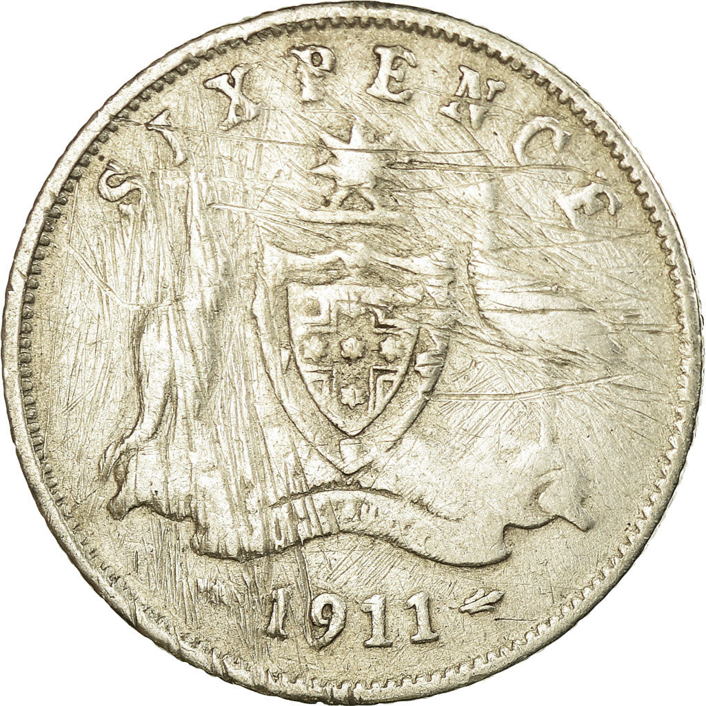 Coin, Great Britain, George V, 6 Pence, 1911, VF(20-25), Silver, KM:815