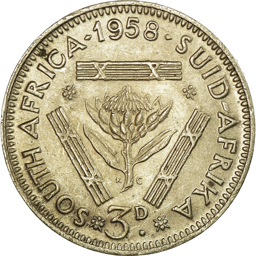 Monnaie, Afrique du Sud, Elizabeth II, 3 Pence, 1958, SUP, Argent, KM:47