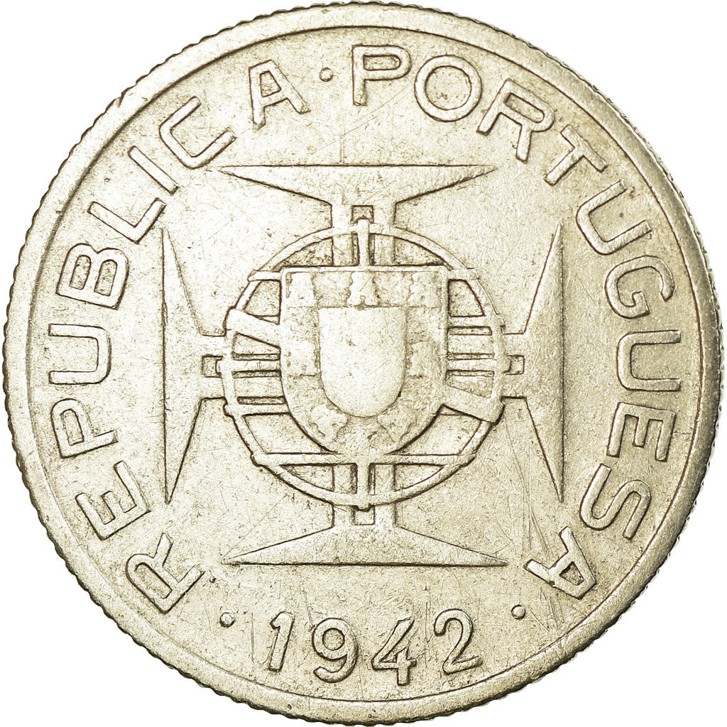 Coin, Mozambique, 2-1/2 Escudos, 1942, VF(30-35), Silver, KM:68