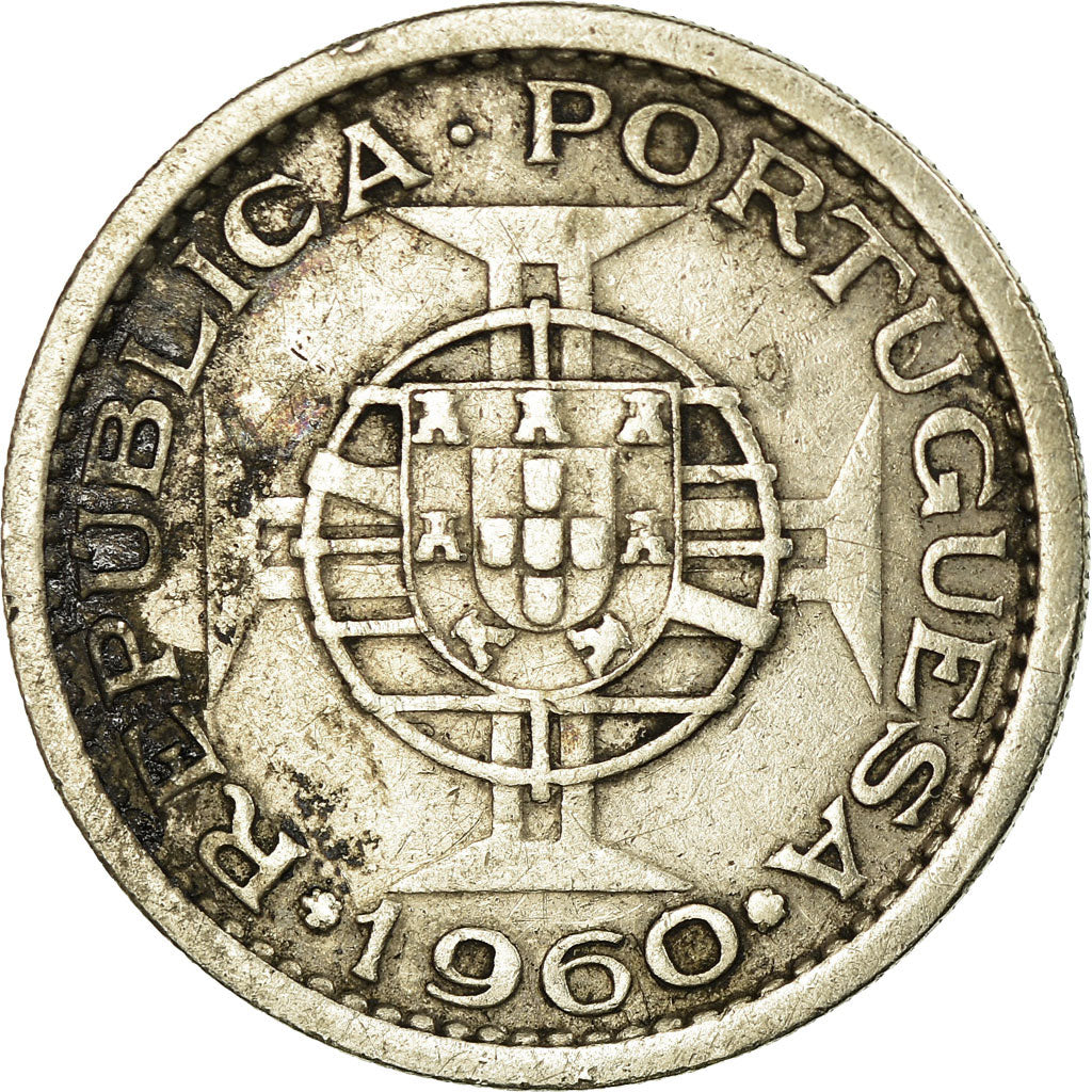 Coin, Mozambique, 5 Escudos, 1960, EF(40-45), Silver, KM:84