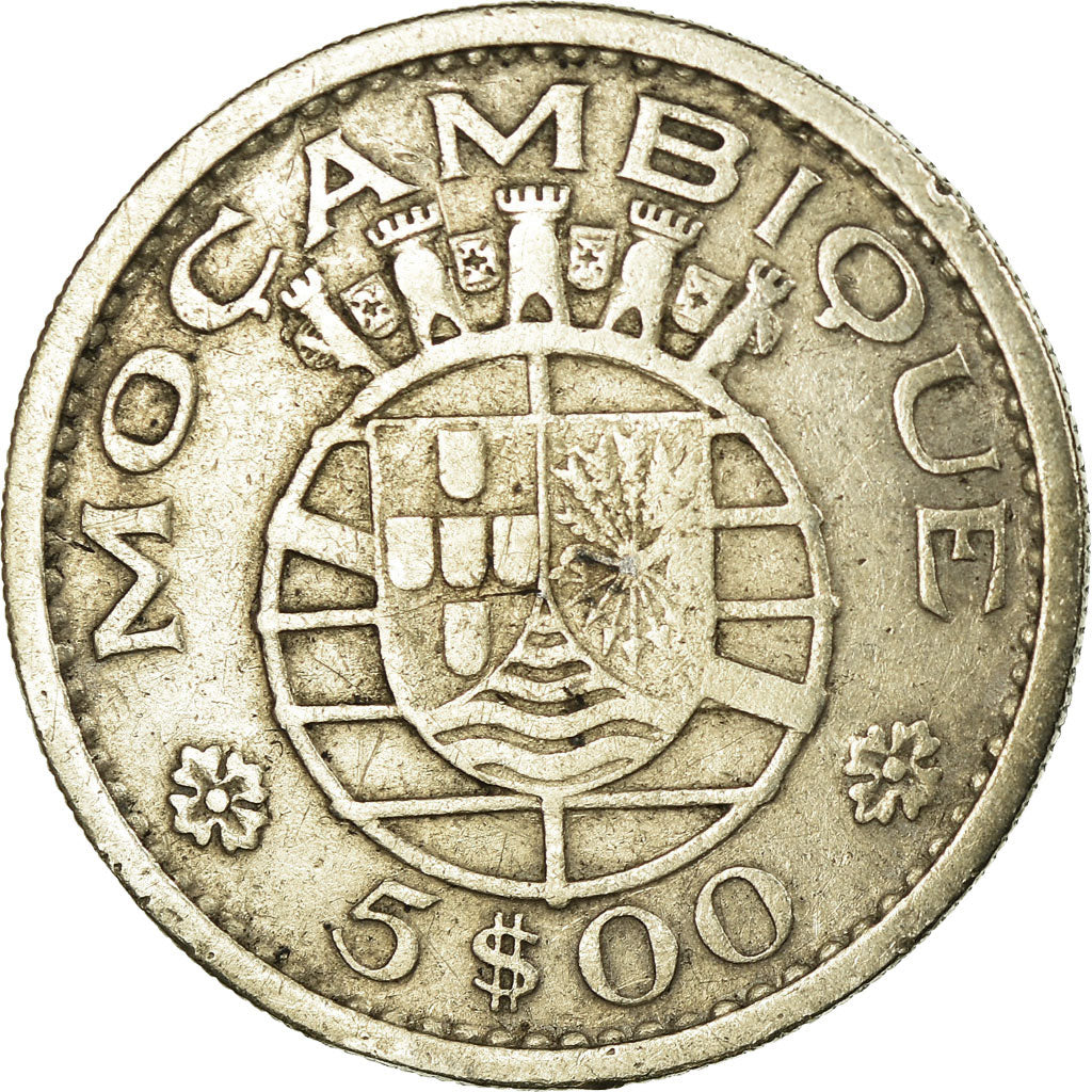 Coin, Mozambique, 5 Escudos, 1960, EF(40-45), Silver, KM:84