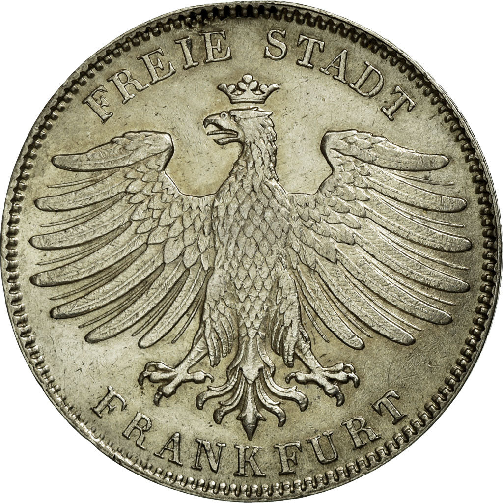 Coin, German States, FRANKFURT AM MAIN, 1/2 Gulden, 1841, AU(50-53), Silver