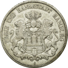 Coin, German States, HAMBURG, 5 Mark, 1876, EF(40-45), Silver, KM:598
