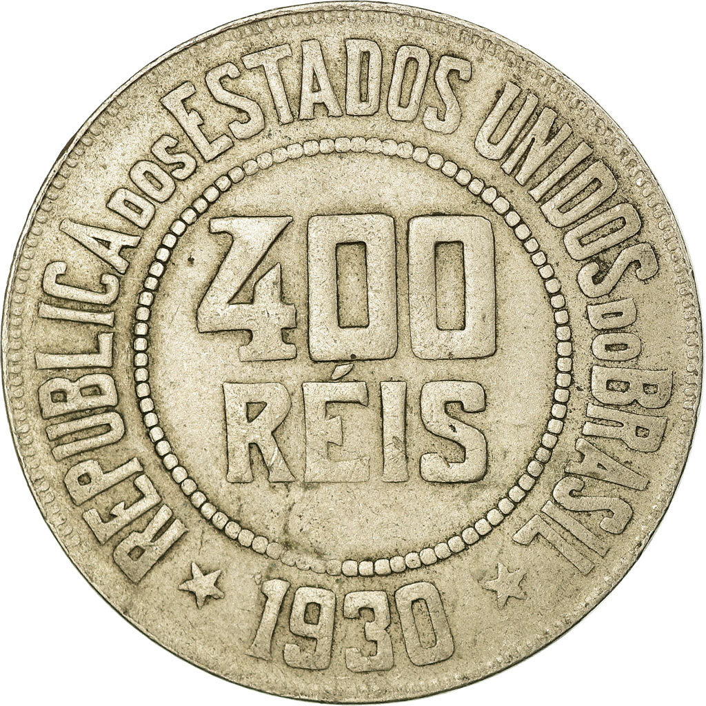 Coin, Brazil, 400 Reis, 1930, VF(30-35), Copper-nickel, KM:520