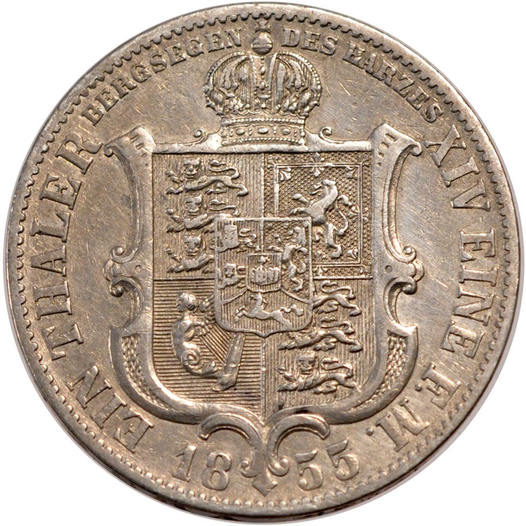 Germany, Thaler, 1855, EF(40-45), Silver, 22.08
