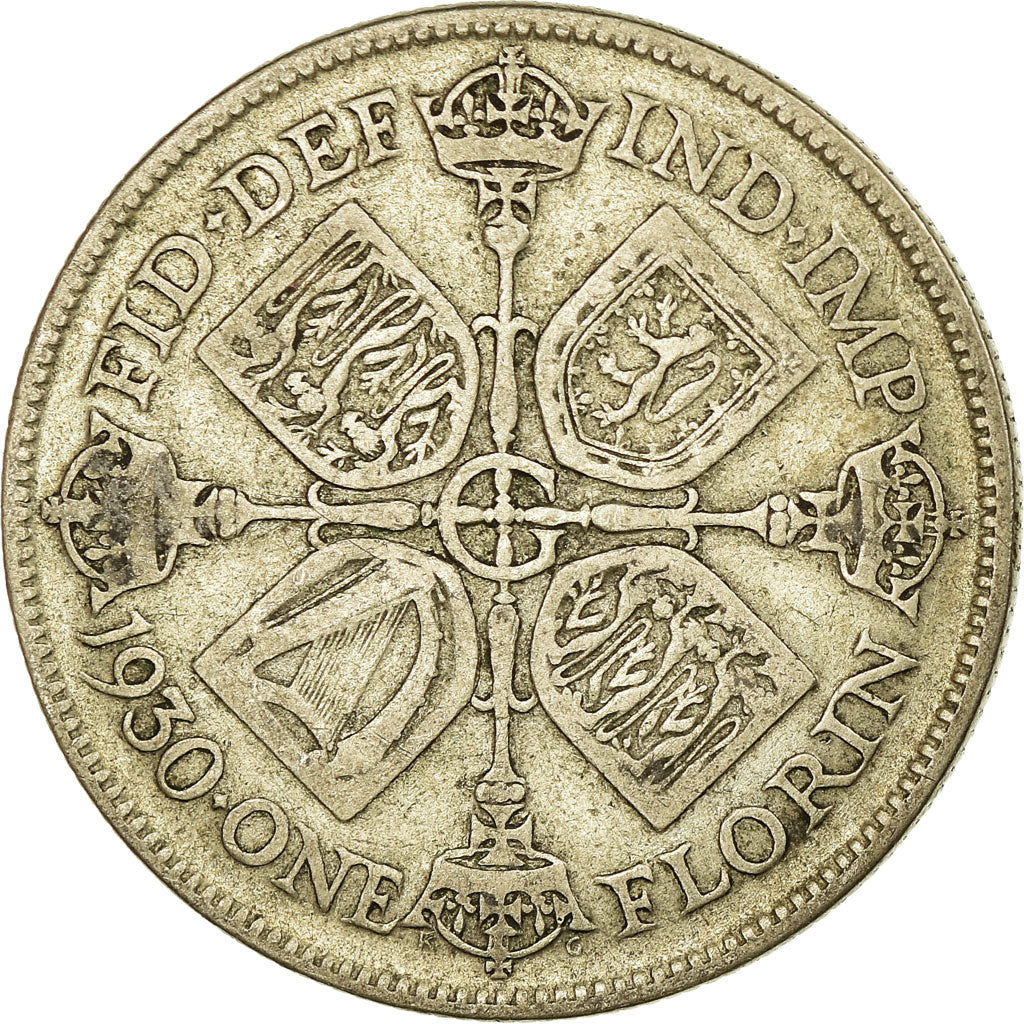 Coin, Great Britain, George V, Florin, Two Shillings, 1930, VF(20-25), Silver