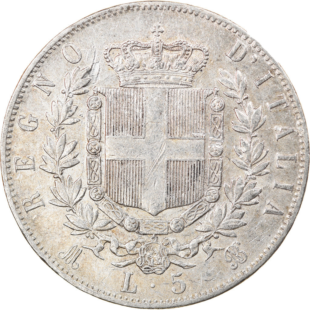 Monnaie, Italie, Vittorio Emanuele II, 5 Lire, 1874, Milan, TTB, Argent, KM:8.3