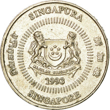 Coin, Singapore, 50 Cents, 1993, Singapore Mint, EF(40-45), Copper-nickel