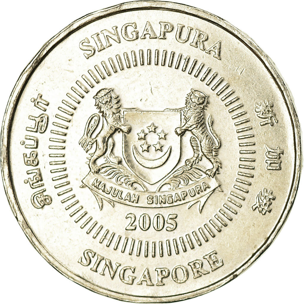 Münze, Singapur, 50 Cents, 2005, Singapore Mint, SS, Copper-nickel, KM:102
