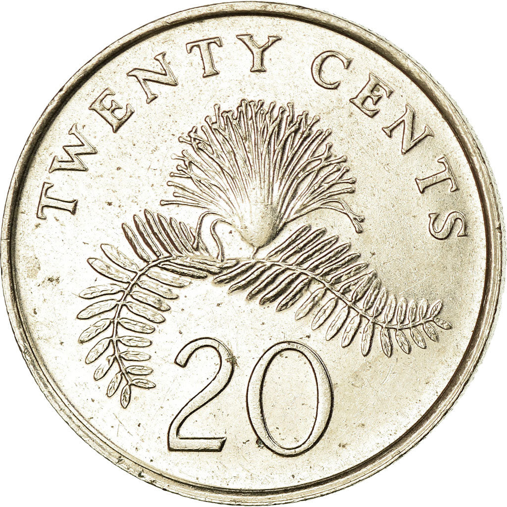 Coin, Singapore, 20 Cents, 2011, Singapore Mint, EF(40-45), Copper-nickel