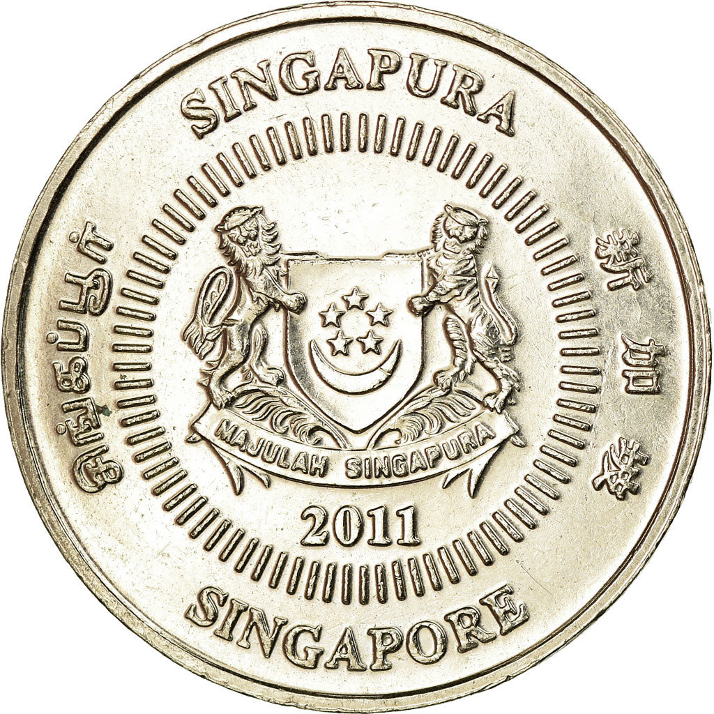 Münze, Singapur, 50 Cents, 2011, Singapore Mint, SS, Copper-nickel, KM:102