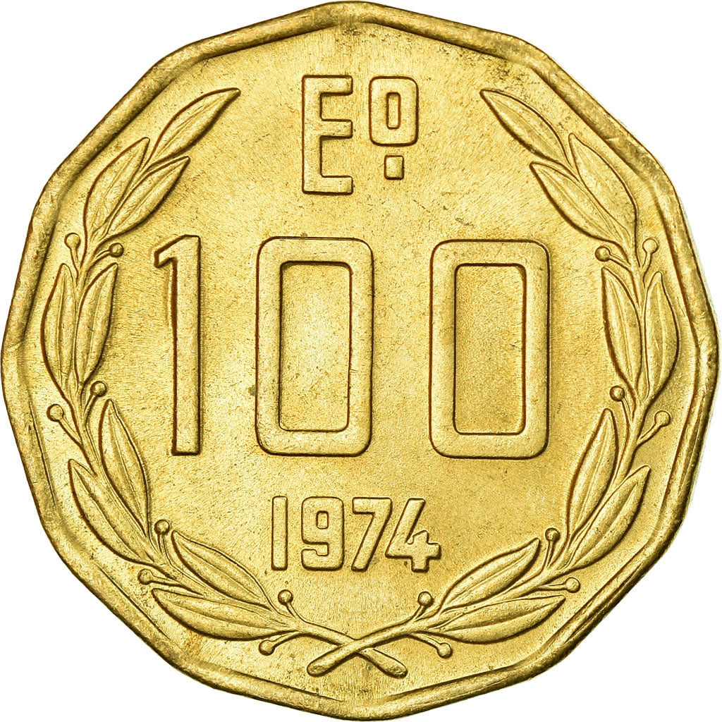 Coin, Chile, 100 Escudos, 1974, AU(55-58), Nickel-brass, KM:202
