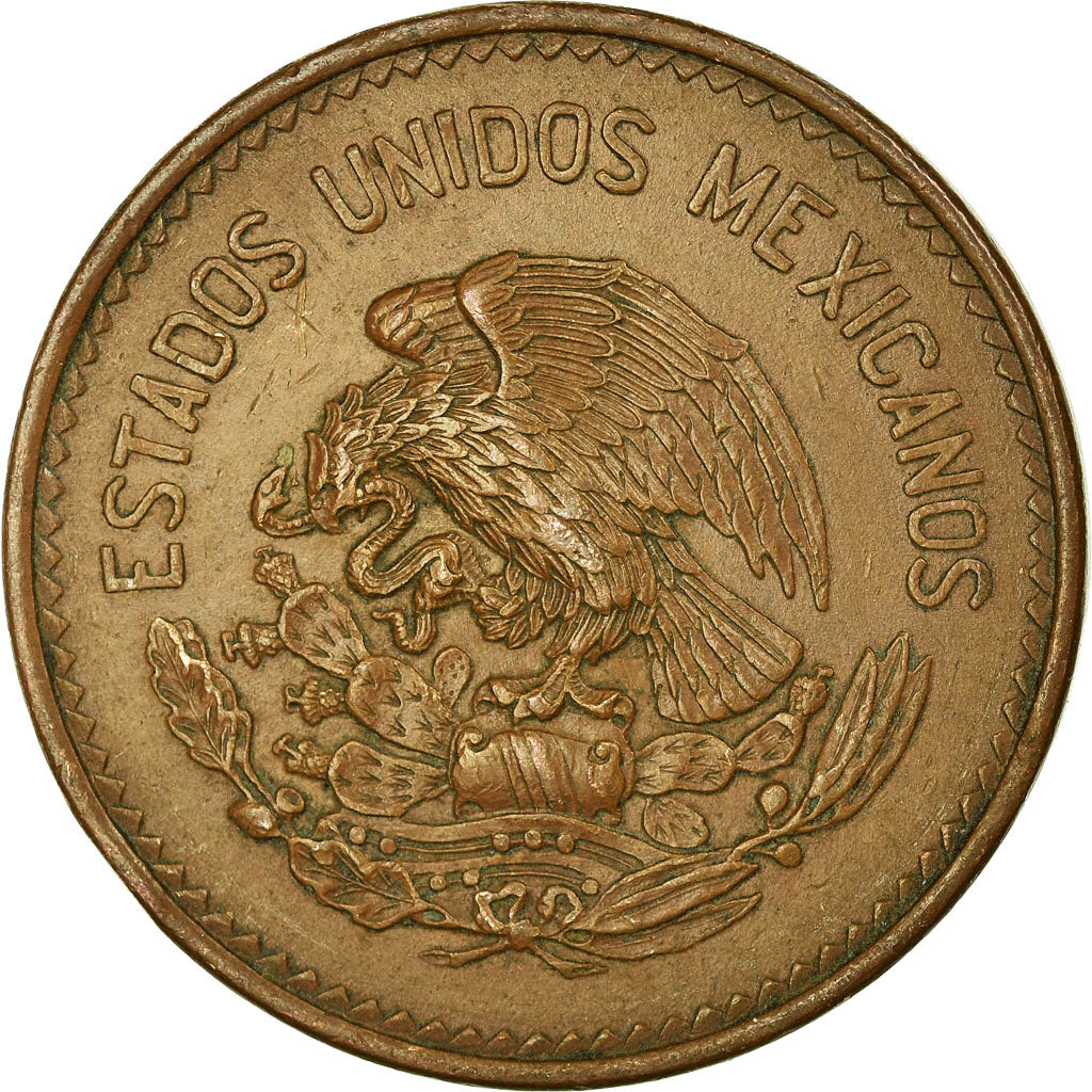 Moneda, México, 20 Centavos, 1952, Mexico City, BC+, Bronce, KM:439