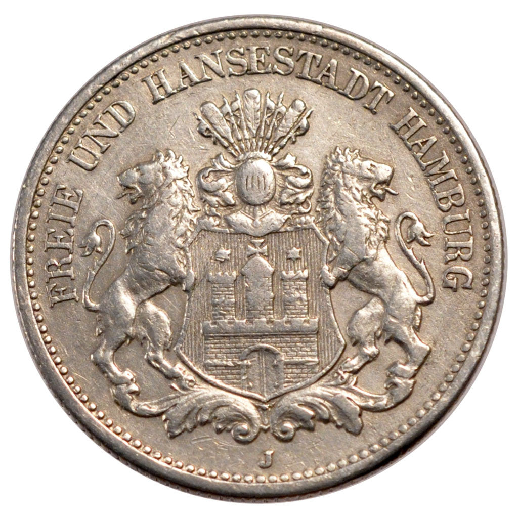 GERMAN STATES, 2 Mark, 1888, KM #604, AU(50-53), Silver, 11.04
