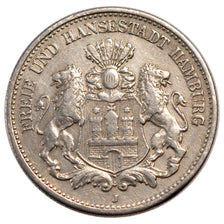 GERMAN STATES, 2 Mark, 1888, KM #604, AU(50-53), Silver, 11.04