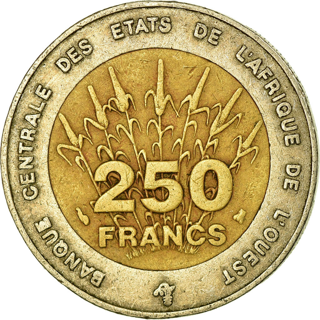 Coin, West African States, 250 Francs, 1996, VF(30-35), Bi-Metallic, KM:13