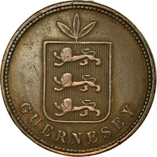 Coin, Guernsey, 4 Doubles, 1864, Heaton, Birmingham, VF(30-35), Bronze, KM:5
