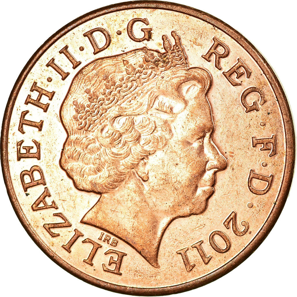 Monnaie, Grande-Bretagne, Elizabeth II, 2 Pence, 2011, TTB, Copper Plated Steel
