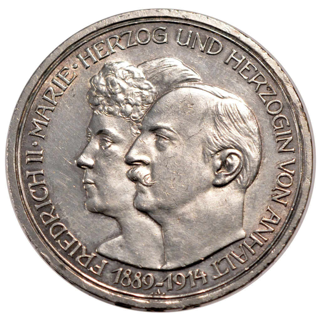 GERMAN STATES, 3 Mark, 1914, Berlin, KM #30, AU(55-58), Silver, 33, 16.65