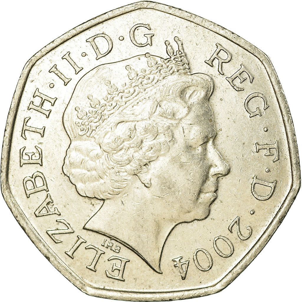 Coin, Great Britain, Elizabeth II, 50 Pence, 2004, British Royal Mint