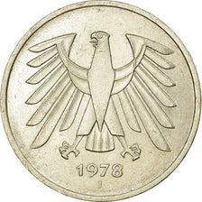 Coin, GERMANY - FEDERAL REPUBLIC, 5 Mark, 1978, Hambourg, EF(40-45)