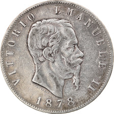 Monnaie, Italie, Vittorio Emanuele II, 5 Lire, 1878, Rome, TTB, Argent, KM:8.4