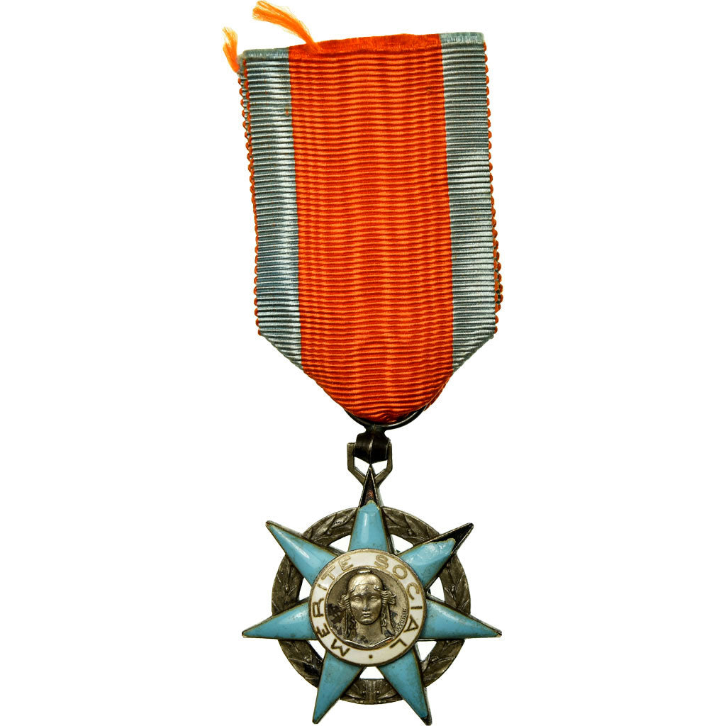 Frankrijk, Ordre du Mérite Social, Medaille, Good Quality, Zilver, 40