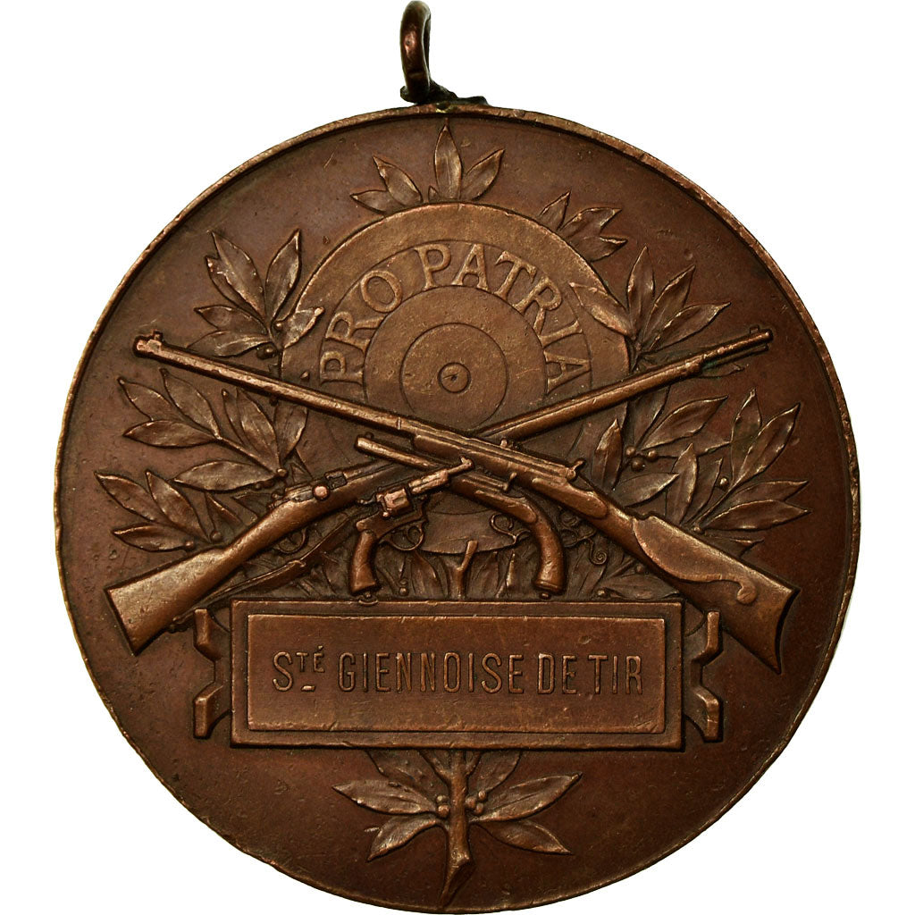 France, Medal, Pro Patria, Société Giennoise de Tir, AU(50-53), Copper