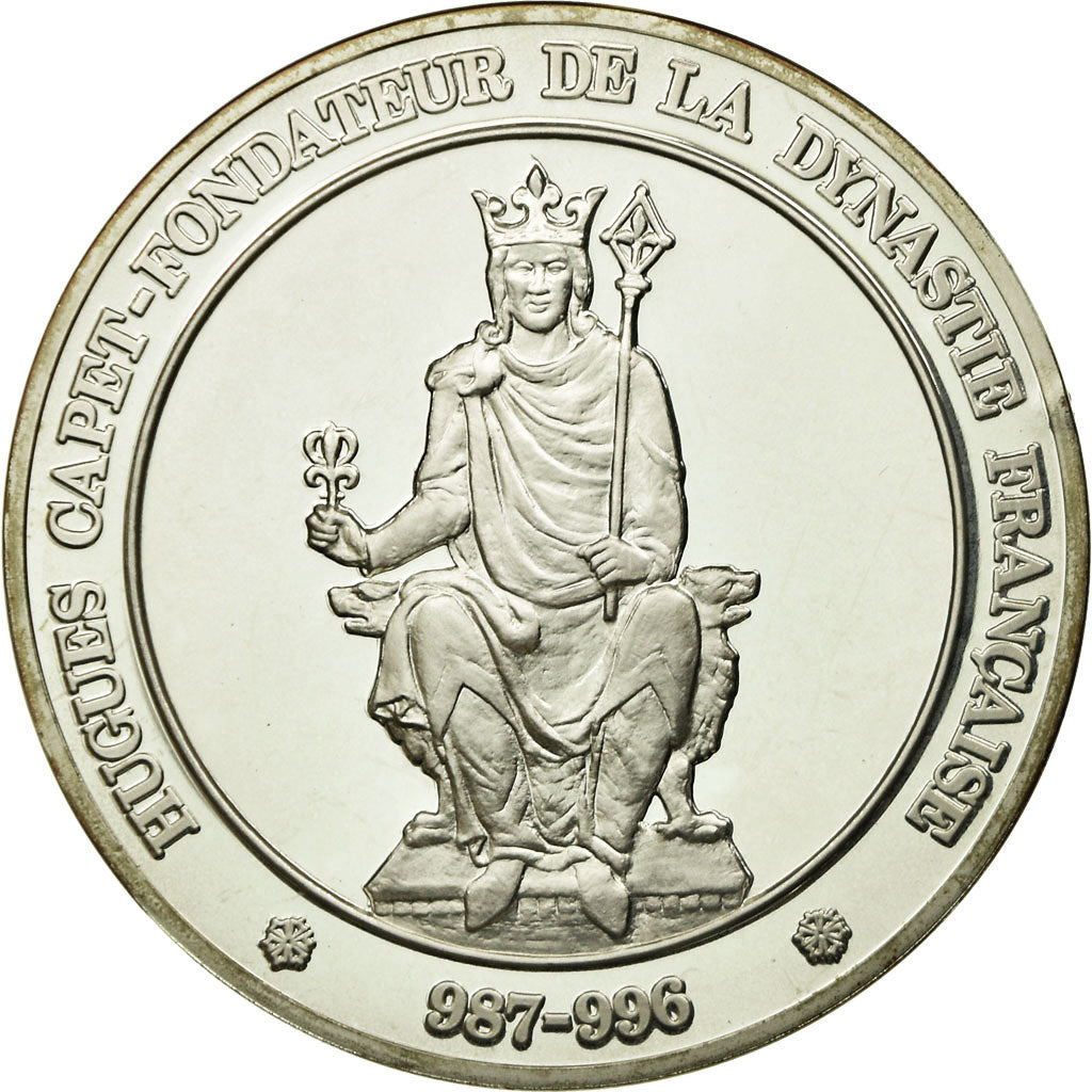 Francia, medalla, Hugues Capet, Fondateur de la Dynastie Française, FDC, Plata