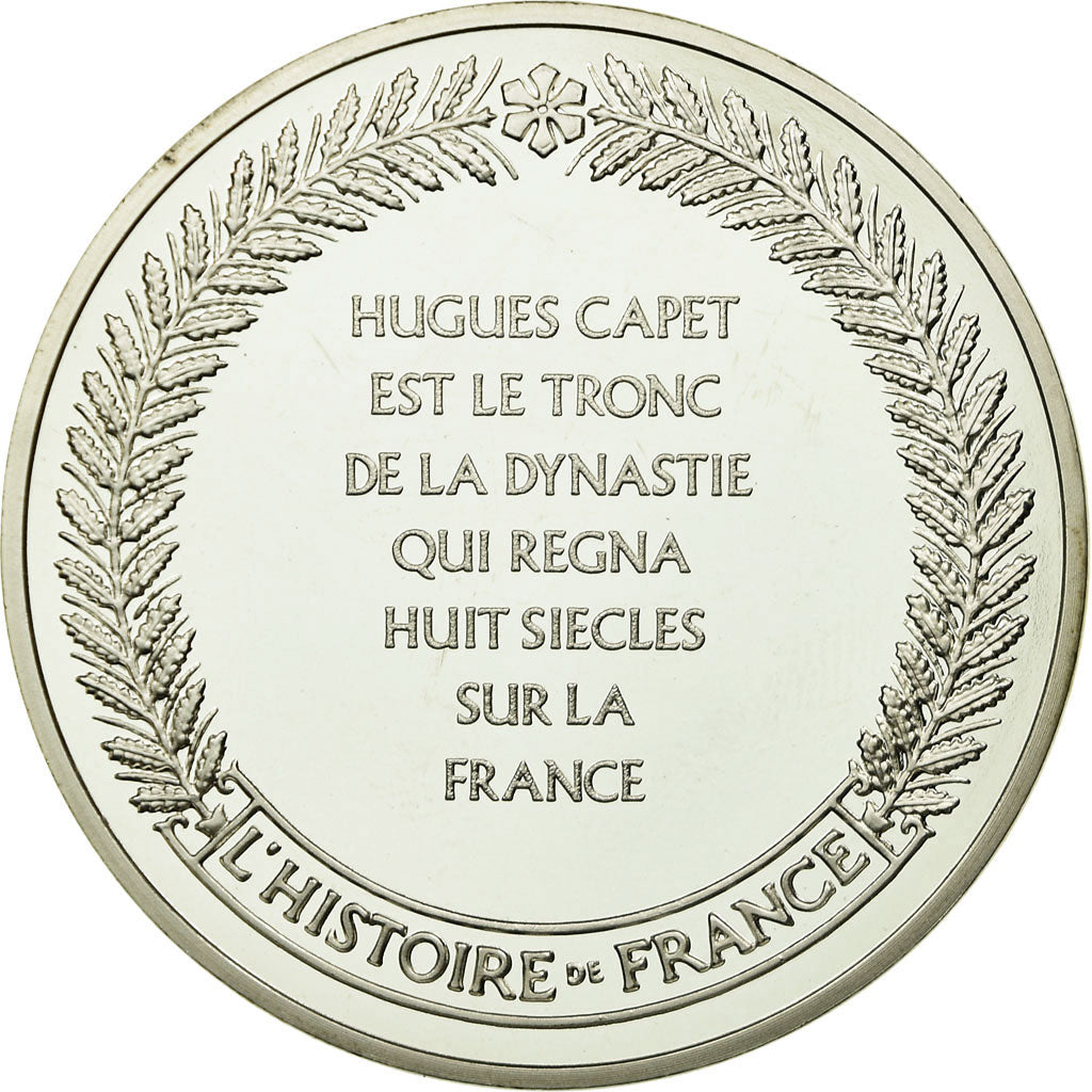 Francia, medalla, Hugues Capet, Fondateur de la Dynastie Française, FDC, Plata