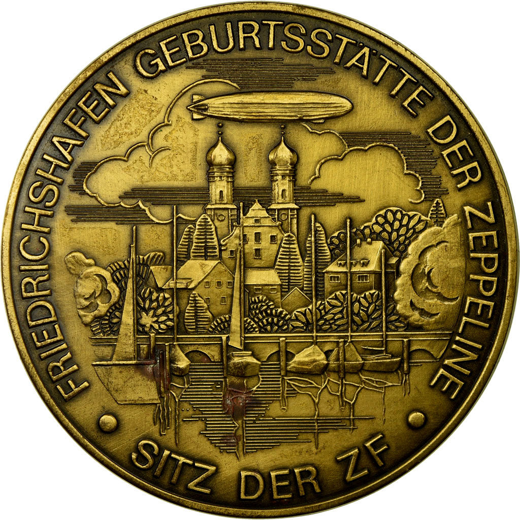 Alemania, medalla, Friedrichshafen Geburtsstatte der Zeppeline, EBC+, Bronce