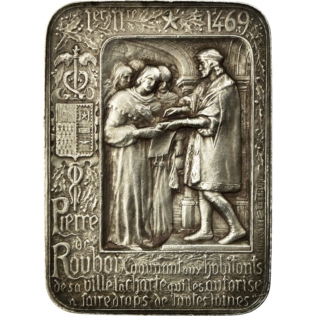 France, Medal, Chambre de Commerce de Roubaix, Lefebvre, AU(55-58), Silver