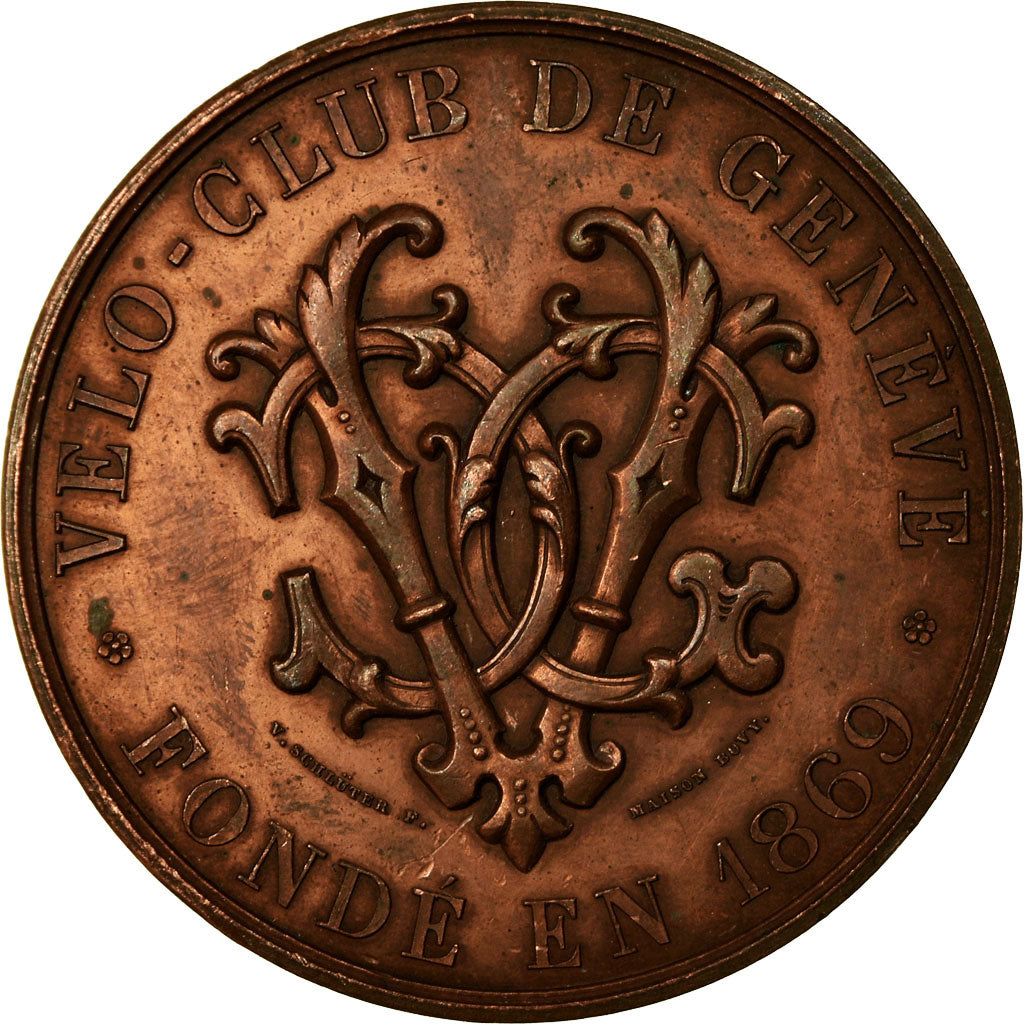 Switzerland, Medal, Vélo-Club de Genève, Bovy, AU(50-53), Copper