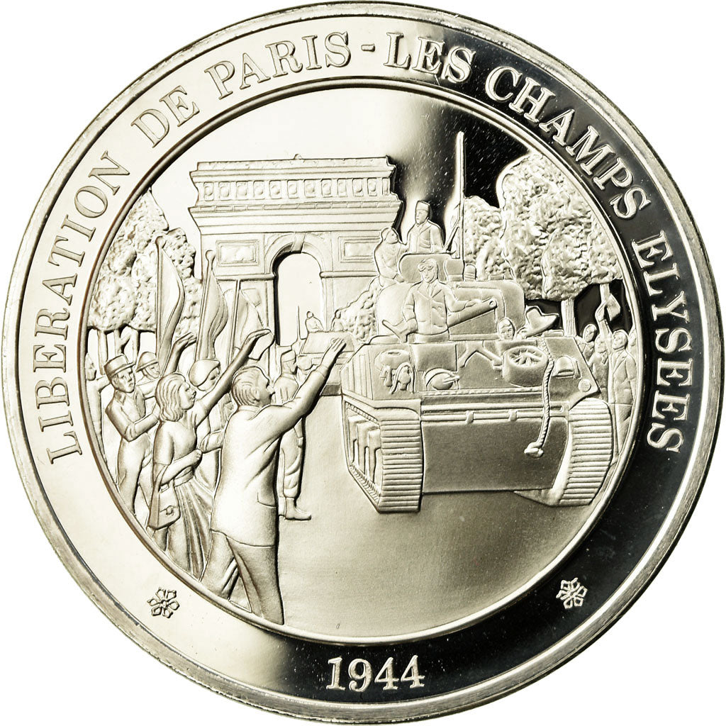 France, Medal, Libération de Paris - Les Champs Elisées, MS(65-70), Silver