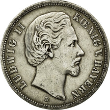 Coin, German States, BAVARIA, Ludwig II, 5 Mark, 1874, EF(40-45), Silver