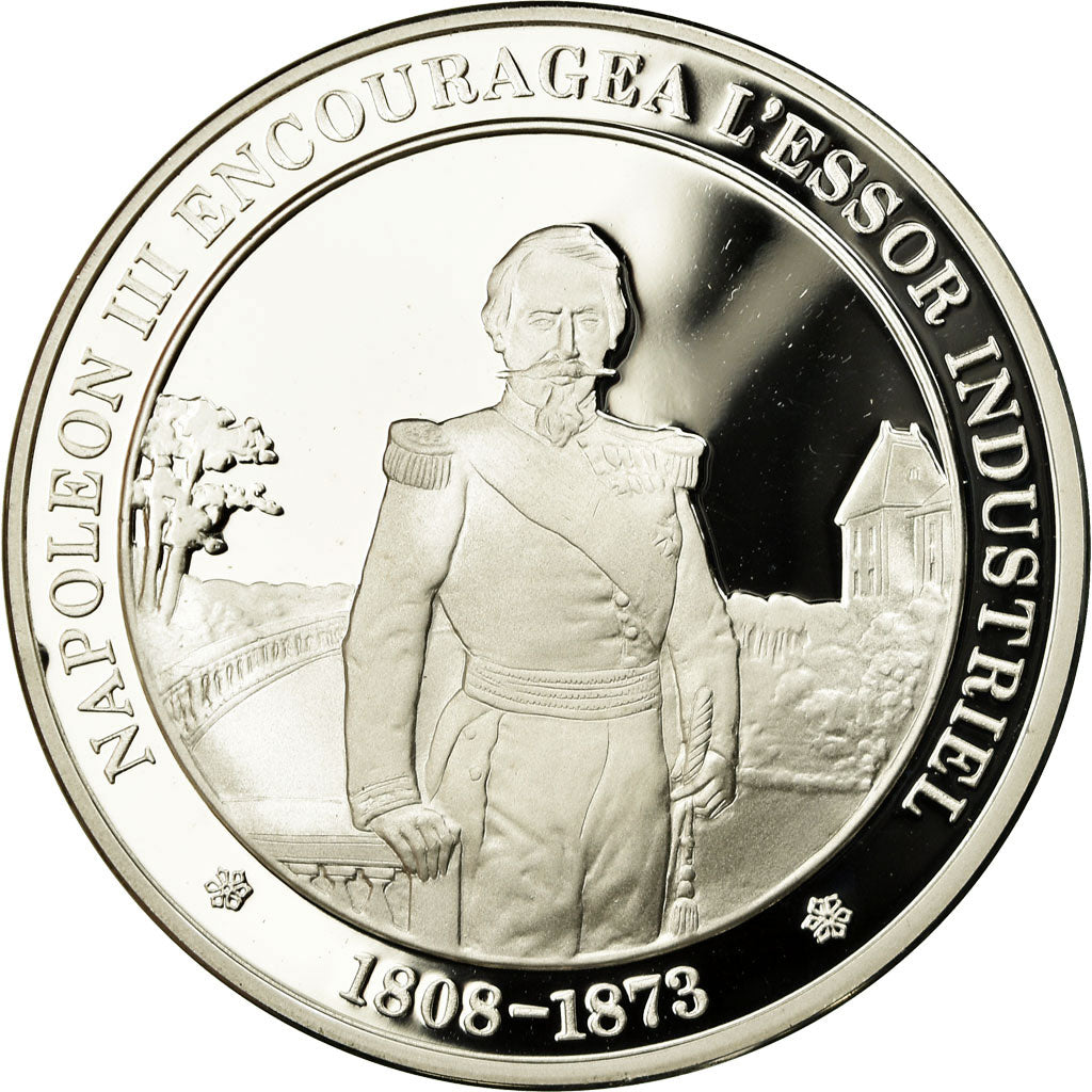 France, Medal, Napoléon III encouragea l'Essor Industriel, MS(65-70), Silver