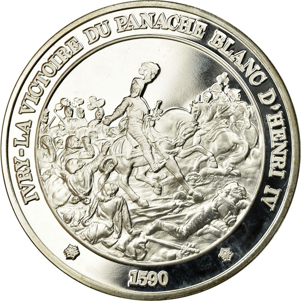 France, Médaille, Ivry, La Victoire du Panache Blanc d'Henri IV, FDC, Argent