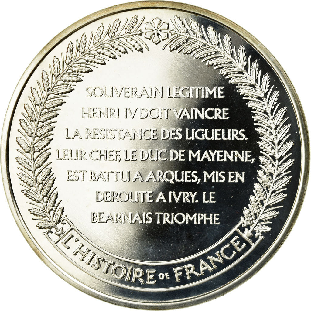 France, Médaille, Ivry, La Victoire du Panache Blanc d'Henri IV, FDC, Argent