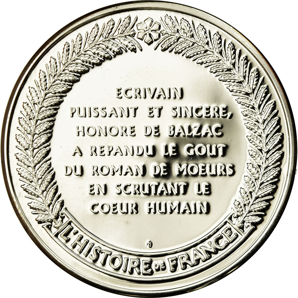 França, Medal, Balzac, la Comédie Humaine, MS(65-70), Prata