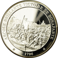 Francia, medalla, Napoléon Bonaparte, Bataille d'Arcole (1796), FDC, Plata